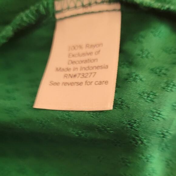 NWT Croft Barrow Green Swiss Dot Midi Dress XXL Cottagecore Modest Spring Career - Picture 7 of 14